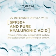 L'Oreal Paris Uv Defender Moisture Fresh Daily Anti-Ageing Sunscreen SPF50+ With Hyaluronic Acid, 50 ml