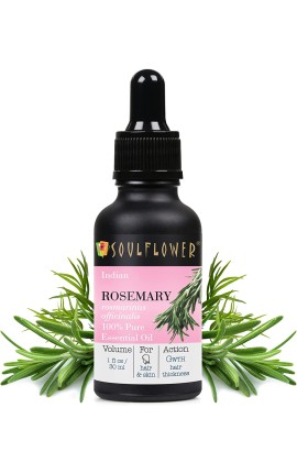 Soulflower Rosemary Essential Oil For Hair Growth- Minty Aroma 100 % Pure 30 ml