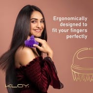 Kloy Hair Scalp Massager Shampoo Brush With Soft Silicone Bristles- Purple