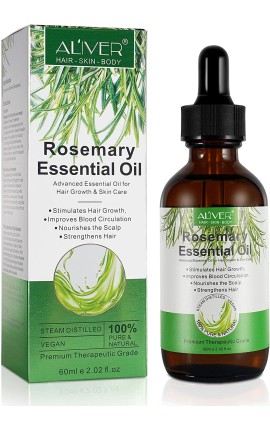 Rosemary Essential Oils (2 Fl Oz), Rosemary Oil for Hair Growth Serum