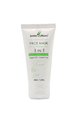 JARDIN OLEANE 3 IN 1 SOOTHING FACE MASK WITH ARGAN OIL AND GREEN CLAY 50 ML