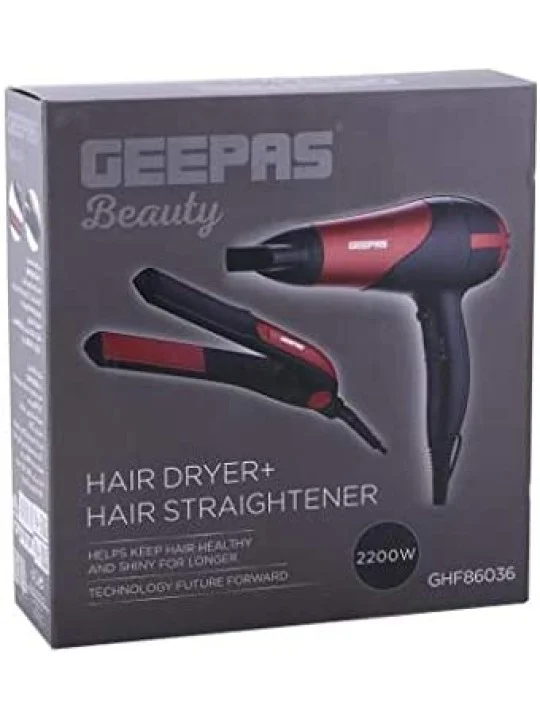 GEEPAS GHF86036,Geepas Hair Dryer&StraightenerCombo/Ceramic, red, - RH546