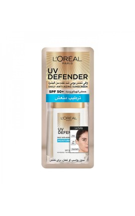 L'Oreal Paris Uv Defender Moisture Fresh Daily Anti-Ageing Sunscreen SPF50+ With Hyaluronic Acid, 50 ml