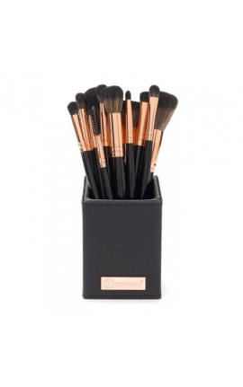 BH Cosmetics Signature Black & Rose Gold Brush Set With Holder-14 pieces
