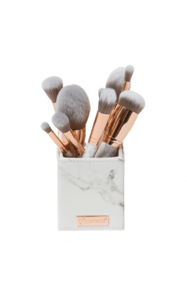 BH Cosmetics Signature Marble & Rose Gold Brush Set With Holder -14 pieces
