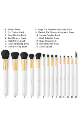 BH Cosmetics Signature Brush Set - White - 14 Pieces