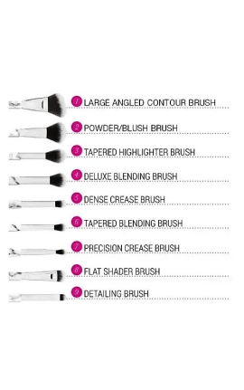 BH Cosmetics White Marble Brush Set With Angled Brush Holder - 9 Pieces